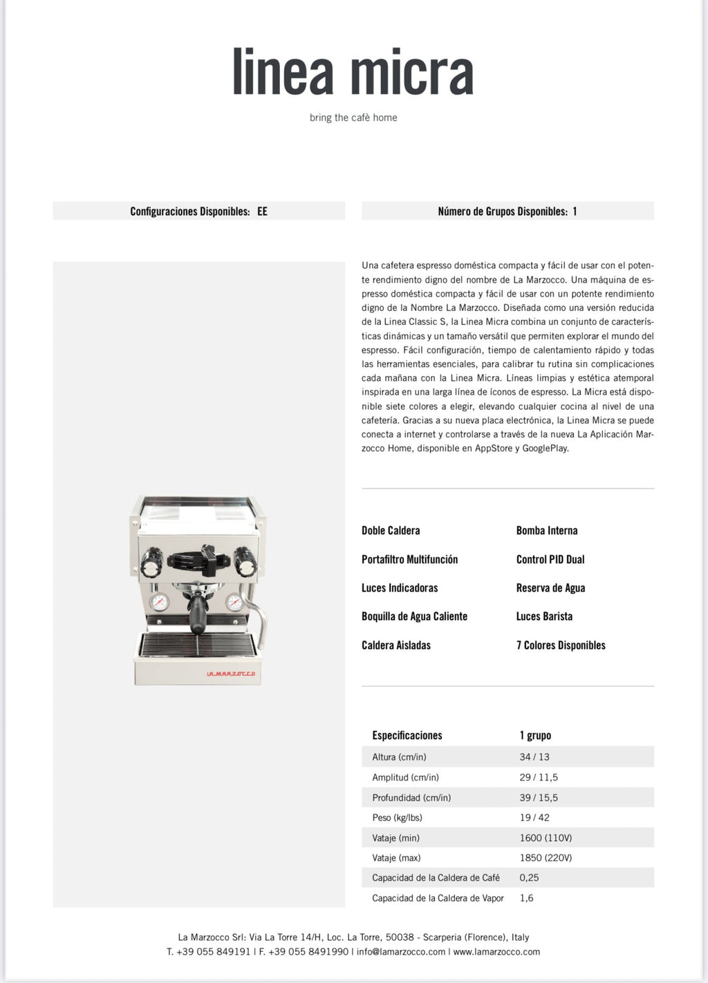 La Marzocco Micra 110V (negro)