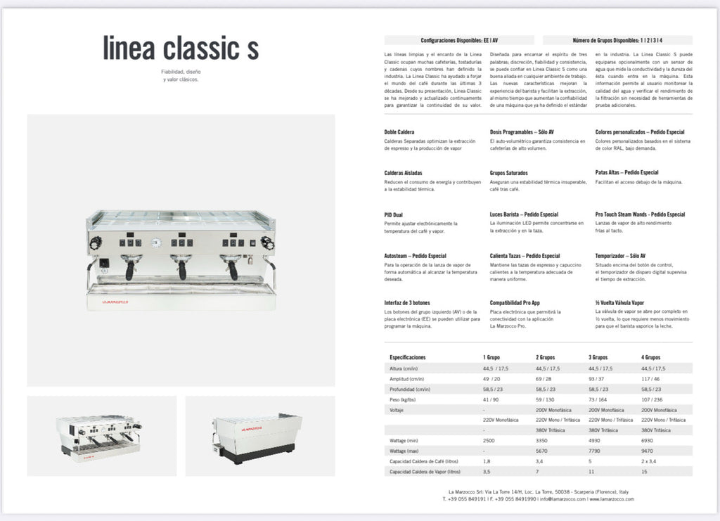 La Marzocco Linea Classic S 2 Grupos EE (Semi-Automática)